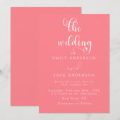 Blush roze Moderne Elegantie Chic Huwelijksuitnodi Kaart (Voorkant / Achterkant)