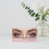 Blush Roze Moderne Foto Make-up QR Code Visitekaartje (Staand voorkant)
