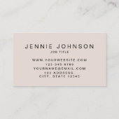 Blush Roze Moderne Foto Minimale QR CODE Visitekaartje (Achterkant)