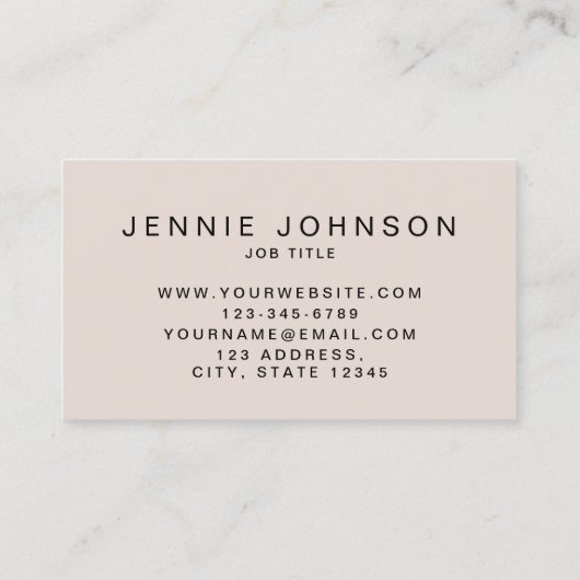 Blush Roze Moderne Foto Minimale QR CODE Visitekaartje (Achterkant)