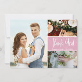 Blush Roze Moderne fotocollage Bruiloft Kaart (Voorkant)