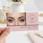 Blush Roze Moderne Fotomake-up Visitekaartje