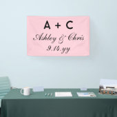 Blush roze moderne gepersonaliseerde bruiloft rece spandoek (Beurs)