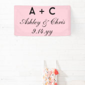 Blush roze moderne gepersonaliseerde bruiloft rece spandoek (Insitu)