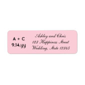 Blush roze moderne gepersonaliseerde bruiloft uitn etiket (Voorkant)