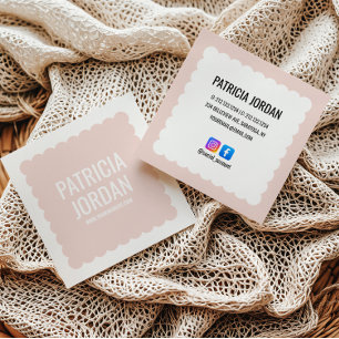 Blush Roze Moderne Golf Eenvoudige Social Media Ic Vierkante Visitekaartje