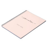 Blush Roze moderne handschriftafbeeldingsscript Notitieboek (Linkerzijde)