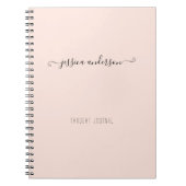 Blush Roze moderne handschriftafbeeldingsscript Notitieboek (Voorkant)