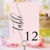 Blush Roze Moderne Kalligrafie Bruiloft Kaart