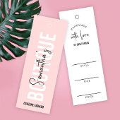 Blush Roze Moderne Kleding Boutique Hang Labels Mini Visitekaartjes