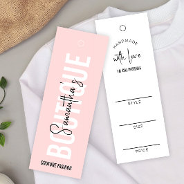 Blush Roze Moderne Kleding Boutique Hang Labels Mini Visitekaartjes