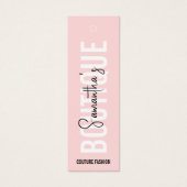 Blush Roze Moderne Kleding Boutique Hang Labels Mini Visitekaartjes (Voorkant)