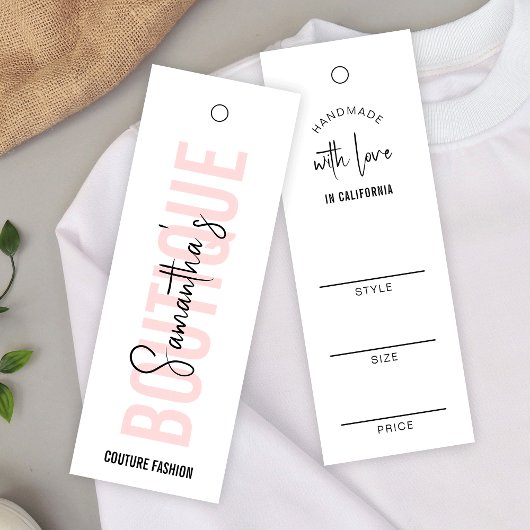 Blush Roze Moderne Kleding Prijs Label Label Mini Visitekaartjes