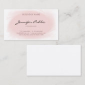 Blush Roze moderne legant handgeschreven Script Pl Visitekaartje (Voorkant / Achterkant)