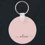 Blush roze moderne meisjesmonogram naam voor scrip sleutelhanger<br><div class="desc">Zwart en Blush Roze Eenvoudige Manuscript Naam Keychains (Sleutelhanger) Monogram van het Manuscript. Dit maakt de perfecte liefhebbende 16 verjaardag,  bruiloft,  vrijgezellenfeest,  verjaardagsdag,  baby shower of vrijgezellenfeest voor iemand die van luxe glam en stijl houdt.</div>