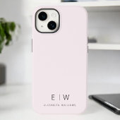 Blush Roze Moderne Minimalistische Monogram Naam Case-Mate iPhone Case