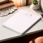 Blush Roze Moderne Minimalistische Monogram Naam Notitieblok