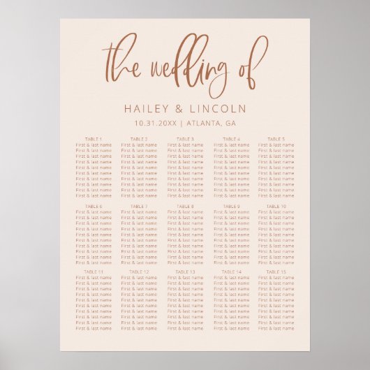 Blush roze moderne minimalistische wedijverstak poster (Voorkant)