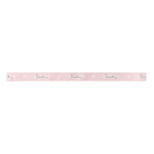 Blush Roze Moderne Monogram Branded Bedrijfsnaam Satijnen Lint (Voorkant)