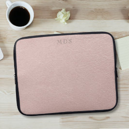Blush roze moderne monogram laptophoes laptop sleeve