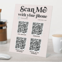 Blush roze moderne QR-code Trendy bedrijfsteken