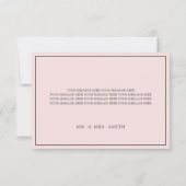Blush Roze Moderne Rand Fotoscript Bruiloft Bedankkaart (Achterkant)