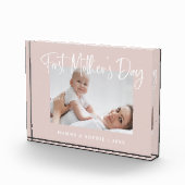 Blush roze | Moderne script, eerste Moederdag Fotoblokken (Rechts)