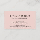 Blush roze moderne Script-handschoenen en -map Visitekaartje (Achterkant)