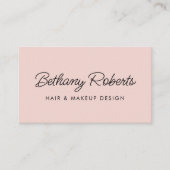 Blush roze moderne Script-handschoenen en -map Visitekaartje (Voorkant)