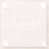 Blush roze moderne script persoonlijke bridesmaids glazen onderzetter (Achterkant)