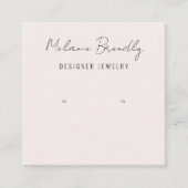 Blush Roze Moderne Sieraden Oorbel Display Vierkante Visitekaartje (Voorkant)