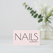 Blush Roze Moderne Sociale Icoon QR-Code Nagels Visitekaartje (Staand voorkant)
