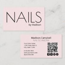 Blush Roze Moderne Sociale Icoon QR-Code Nagels