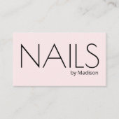 Blush Roze Moderne Sociale Icoon QR-Code Nagels Visitekaartje (Voorkant)
