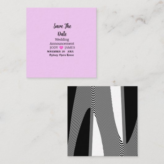 Blush Roze Moderne Typografie Bruiloft Aankondigin Informatiekaartje (Voorkant / Achterkant)