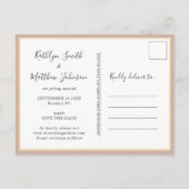 Blush Roze Moderne Typografie Eenvoudige Foto Brui Aankondigingskaart (Achterkant)