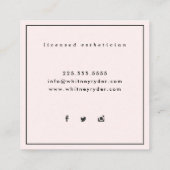 Blush roze moderne Visitekaartjes (Achterkant)