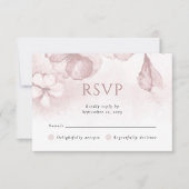 Blush Roze Moderne Waterverf Bloemen Huwelijk RSVP Kaartje (Voorkant)