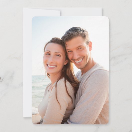 Blush roze moderne Waterverf foto bruiloft Kaart (Achterkant)