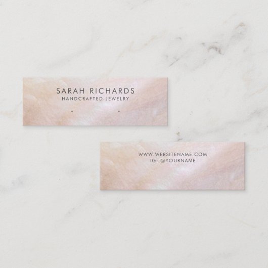 Blush Roze Moeder van de Parel Display Mini Visitekaartje (Voorkant / Achterkant)