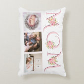 Blush roze MOM typografie foto Moederdag Accent Kussen (Voorkant(Verticaal))