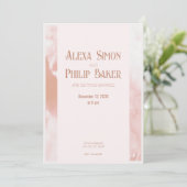Blush Roze Monochromatische Waterverf Bruiloft Kaart (Staand voorkant)