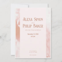 Blush Roze Monochromatische Waterverf Bruiloft