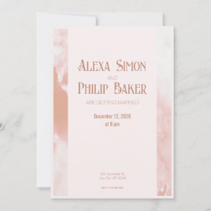 Blush Roze Monochromatische Waterverf Bruiloft Kaart
