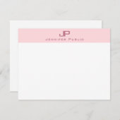 Blush Roze Monogram Eenvoudige Elegante Sjabloon T (Voorkant / Achterkant)