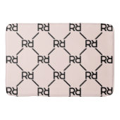 Blush Roze Monogram Elegante Luxe Meisje Slaapkame Badmat (Voorkant)