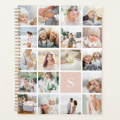 Blush roze monogram fotocollage planner (Voorkant)