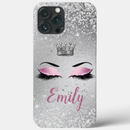 Blush roze monogram Glitter Eyes Case-Mate iPhone Case