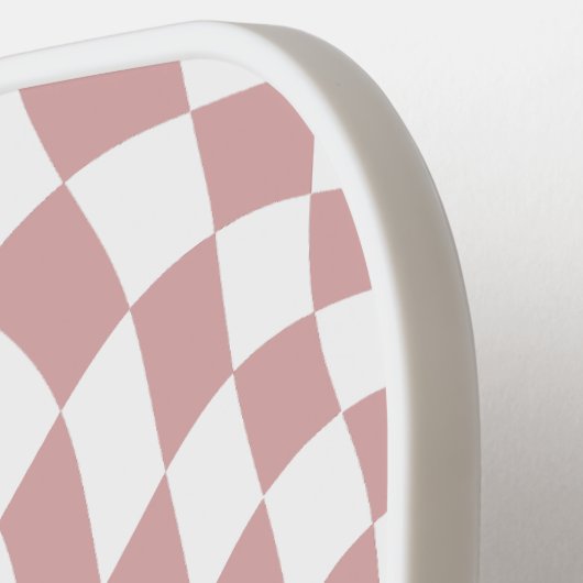 Blush Roze Monogram  golvend geruit Pickleball Paddle (Links Detail)