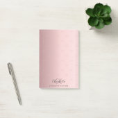 Blush roze monogram initiaal elegant post-it® notes (Kantoor)